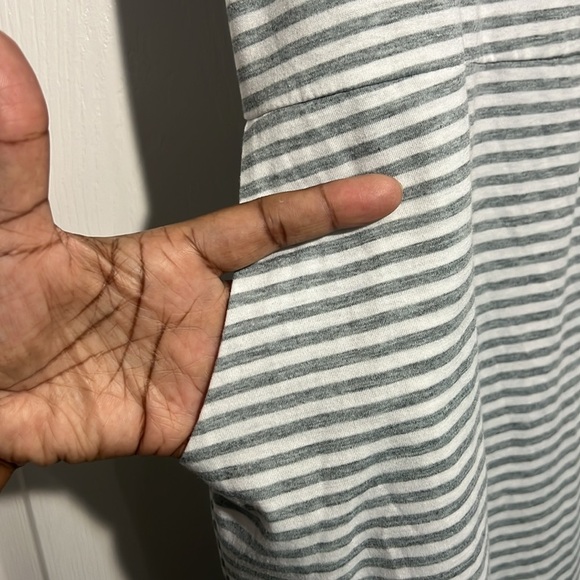 UVN Womens Gray White Striped Mini Dress - Tie Waist - Short Sleeve - Size XXL - Picture 5 of 8